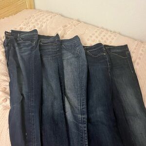 5 pair of mom skinny jeans including the brands HUDSON and for all man kind